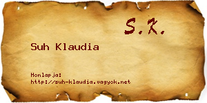 Suh Klaudia névjegykártya